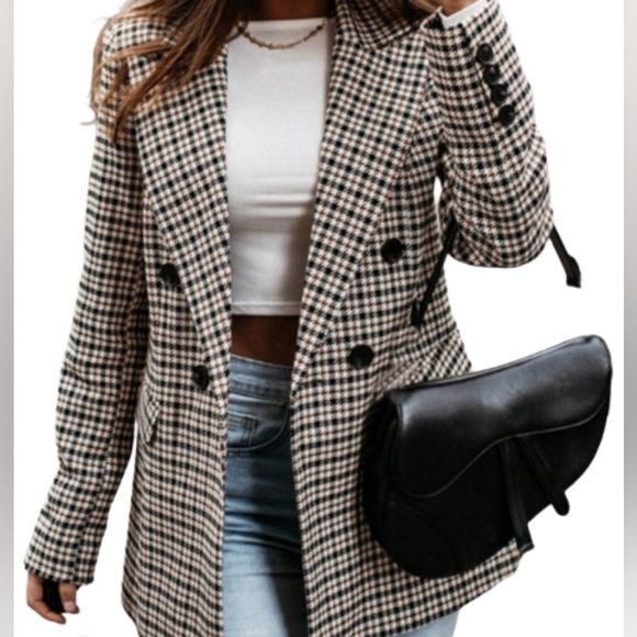 Marysol.Boutique Jacket Lite Plaid Blazer Women's - Picture 1 of 8